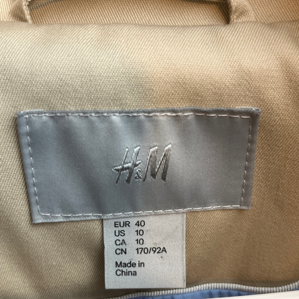 H&M Tan Coat with Belt and Lining Size 10 - Picture 4 of 12